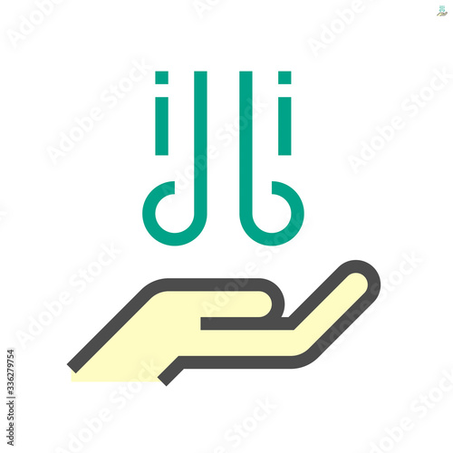 Wash hands and dryer vector icon design, 64x64 pixel perfect and editable stroke.