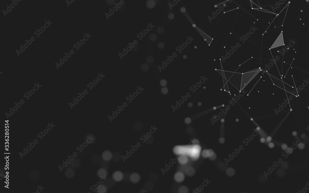 Abstract background. Molecules technology with polygonal shapes, connecting dots and lines. Connection structure. Big data visualization. Abstract background. Molecules technology with polygonal shapes, connecting dots and lines. Connection structure. Big data visualization.