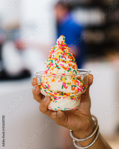 ice cream in a hand photo