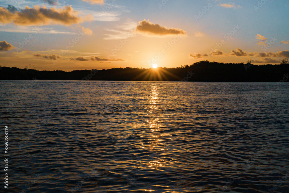 Sunset at the lagoon near by the sea Sunset at the lagoon near by the sea