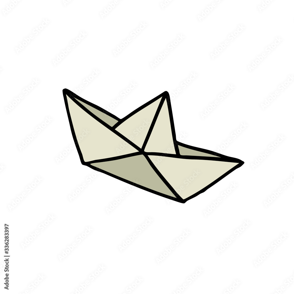 origami doodle icon, vector illustration origami doodle icon, vector illustration