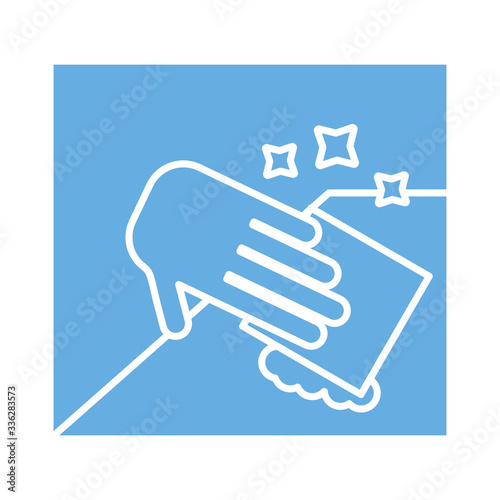 hand wiping line style icon