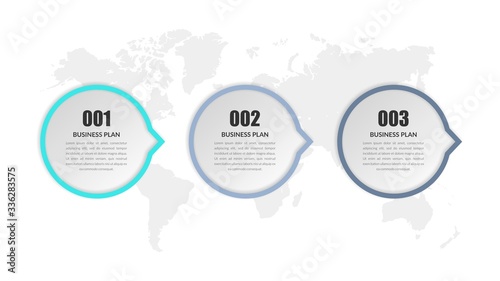 Three point infographic element business strategy Premium Vector
