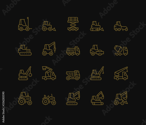 Industrial Vehicles Icons.