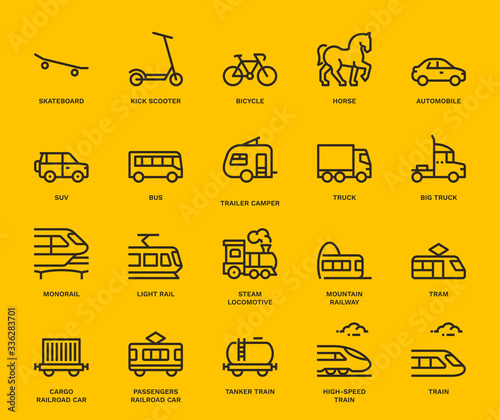 Land Transport Icons set