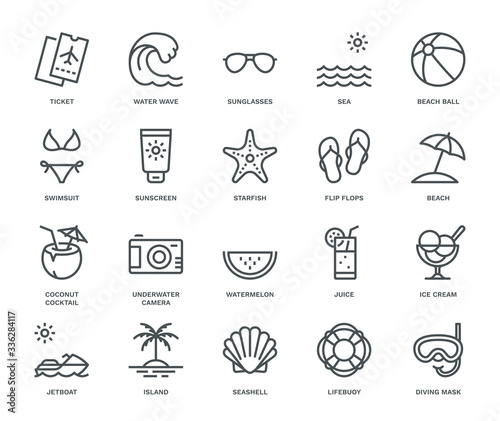 Summer and Holidays Icons set