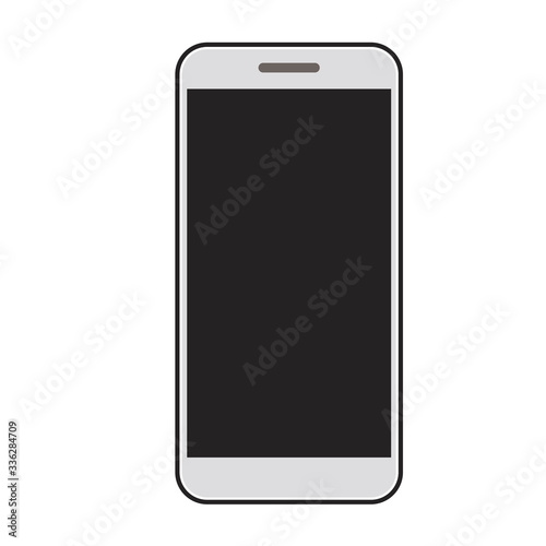 モノクロの携帯電話、スマートフォンのシルエット素材
