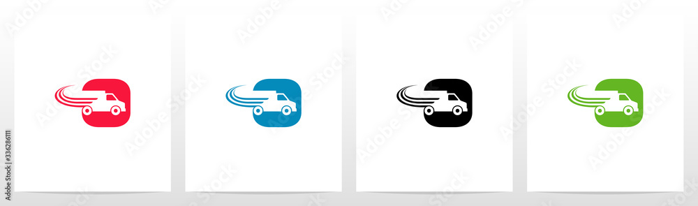 Transport Truck On Letter Logo Design O Transport Truck On Letter Logo Design O