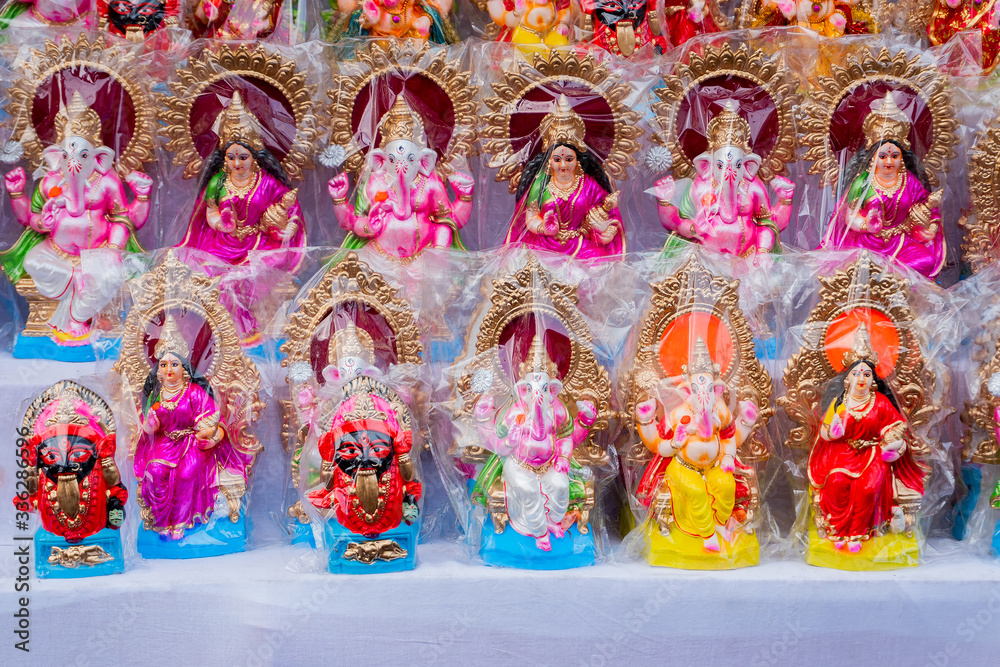 Fototapeta premium Idols of Laxmi and Ganesh, India