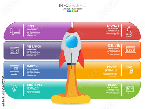 Infographics for business concept with icons and 8 options or steps.