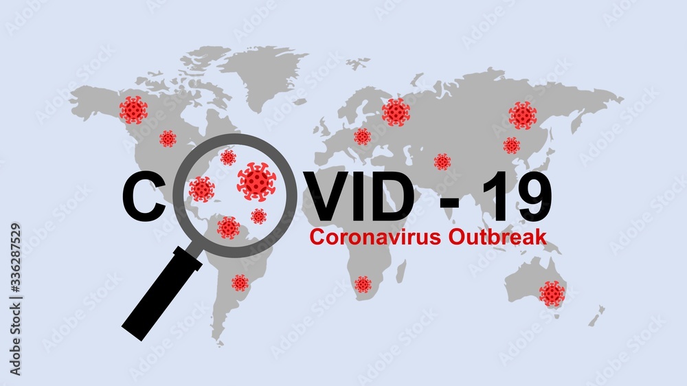 Illustration of Stop Covid-19. COVID-19 prevention design background