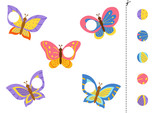 Application with cute colorful butterflies. Cut and glue game.