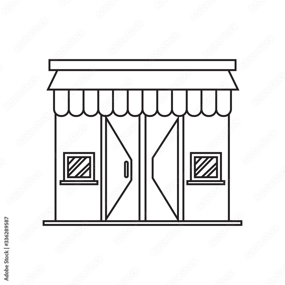 Shop store line icon on white background Shop store line icon on white background