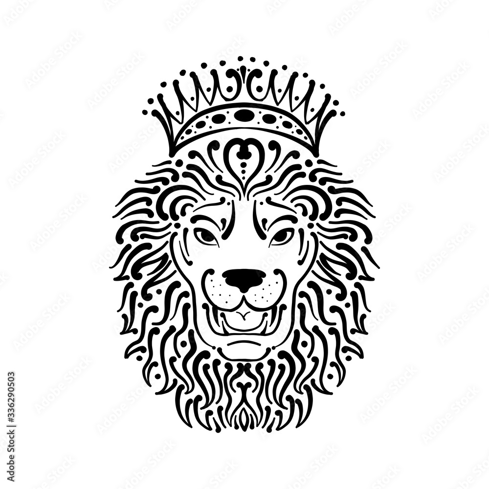 Obraz premium Lion face logo, sketch for your design