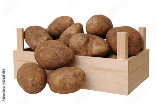 a crate with russet potato photo