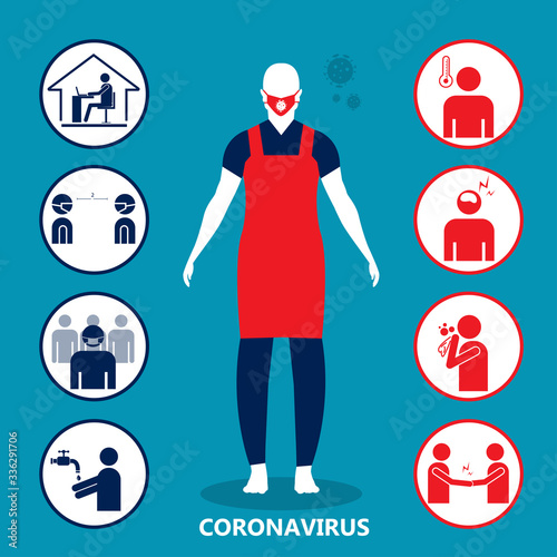 Corona Virus 2020. info graphic on white background photo