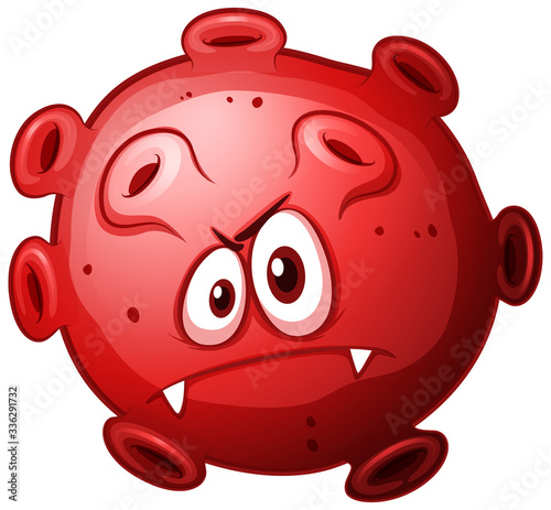 Close up virus cell on white background