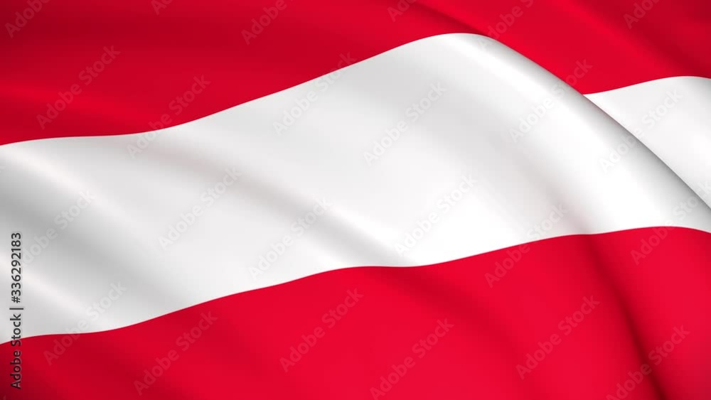 Austria National Flag - 4K seamless loop animation of the Austrian flag. Highly detailed realistic 3D rendering Austria National Flag - 4K seamless loop animation of the Austrian flag. Highly detailed realistic 3D rendering
