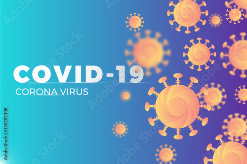 Coronavirus 2019-ncov and virus background with disease cells. covid-19 corona virus outbreaking and pandemic medical health risk concept Premium Vector