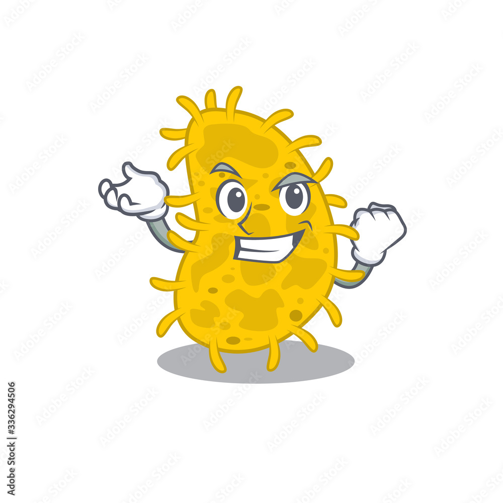 A dazzling bacteria spirilla mascot design concept with happy face