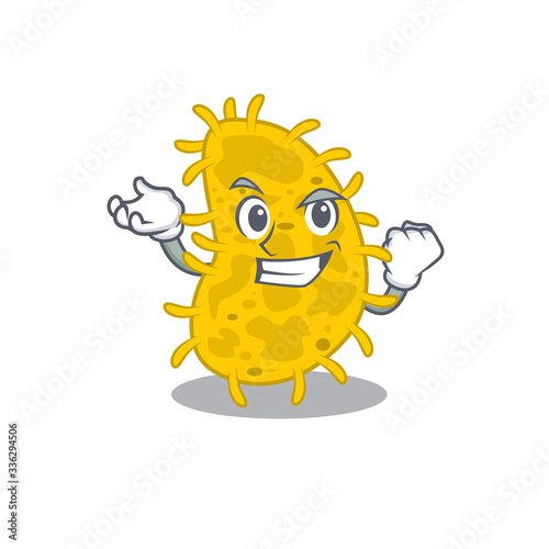 A dazzling bacteria spirilla mascot design concept with happy face