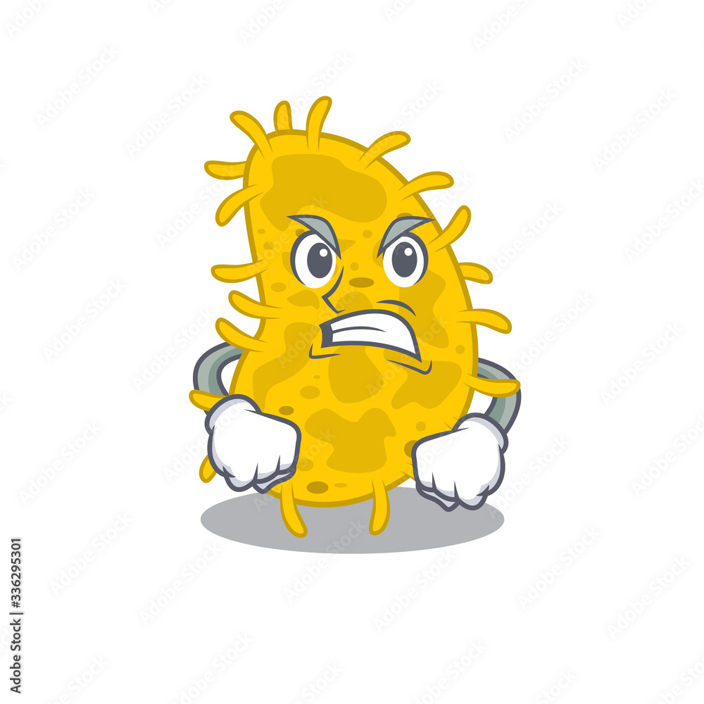 Mascot design concept of bacteria spirilla with angry face Mascot design concept of bacteria spirilla with angry face