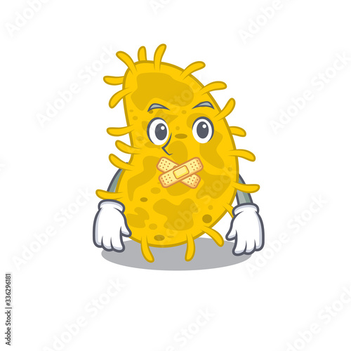 bacteria spirilla cartoon character style with mysterious silent gesture