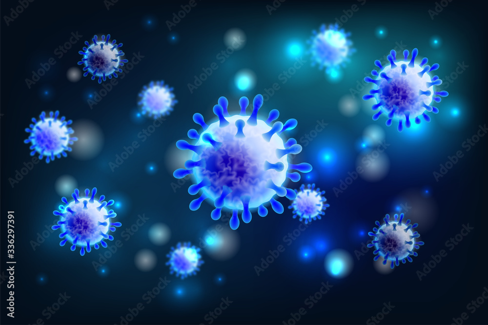 Vector of Coronavirus 2019-nCoV and Virus background with disease cells Vector of Coronavirus 2019-nCoV and Virus background with disease cells