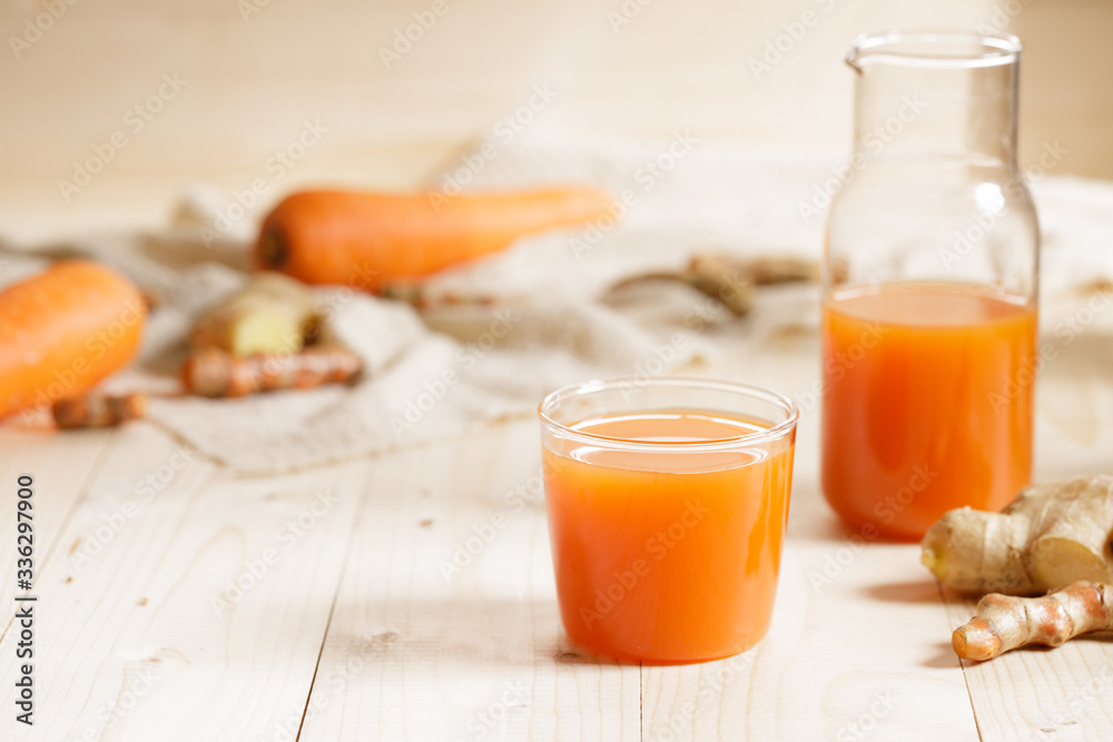 Carrots, ginger, turmeric detox fresh juice Carrots, ginger, turmeric detox fresh juice