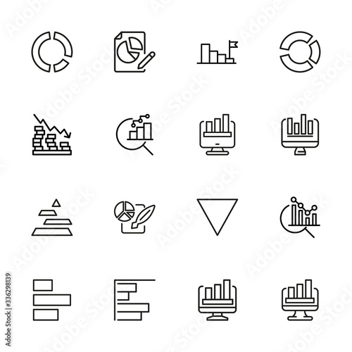 Modern thin line icons set of chart.