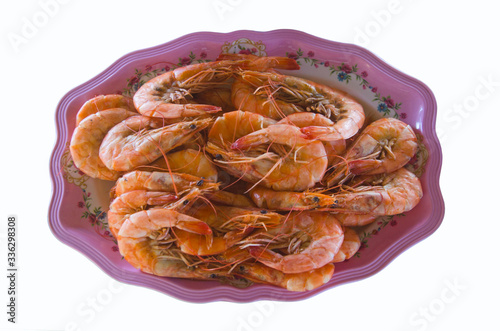 Top hit menu is boiled fresh prawn dish
