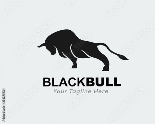 elegant stand strong bull logo deign inspiration