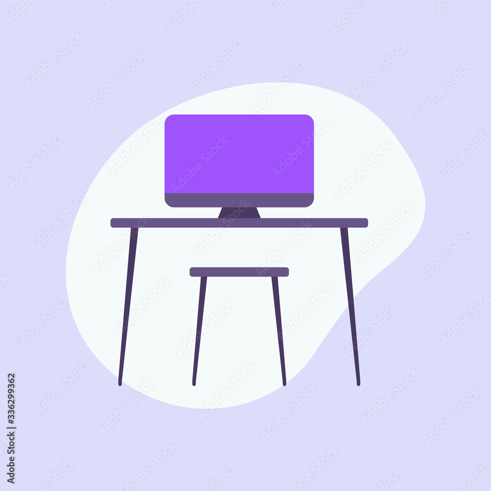 computer desktop icon with modern flat style fluid background shape and purple violet color theme computer desktop icon with modern flat style fluid background shape and purple violet color theme