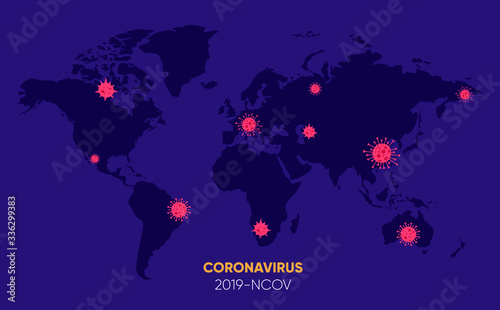 Corona Virus Map Infographic. Illustraion Vector Design
