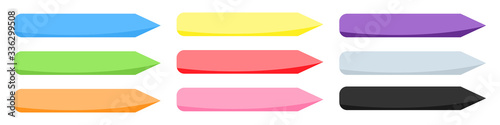 Colored arrows shaped markers for web design, applications and infographics
