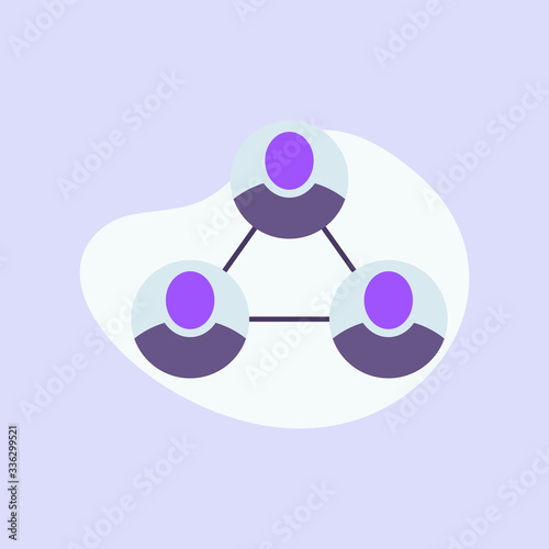 business organization people scheme structure icon with modern flat style fluid background shape and purple violet color theme