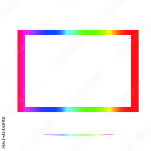 Photo frame with color palette background. Isolated on a white background. A blank space for a photo. Vector