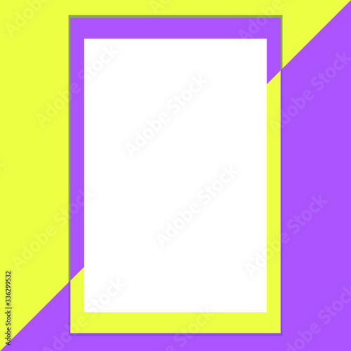 Photo frame with two overlapping colors. A blank space for a photo. Vector.