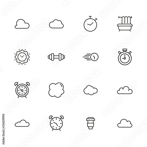 Icon set of morning.