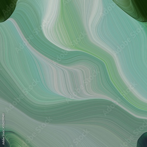 Fototapeta Naklejka Na Ścianę i Meble -  elegant dynamic square graphic. curvy background illustration with light slate gray, very dark green and silver color