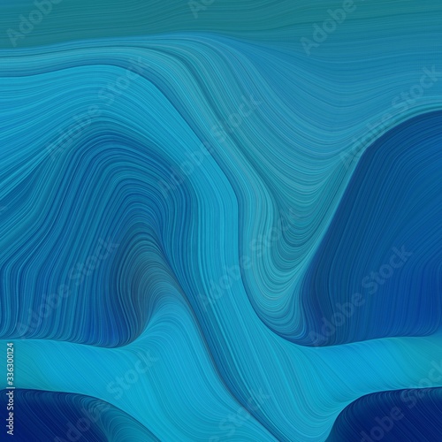 elegant beautiful square graphic with dark cyan, midnight blue and teal color. elegant curvy swirl waves background design