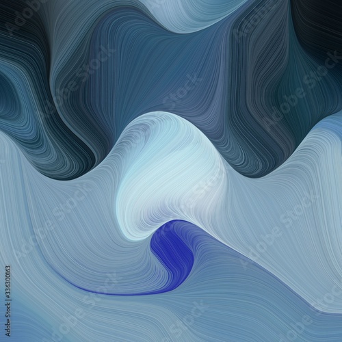 Fototapeta Naklejka Na Ścianę i Meble -  elegant background square graphic with slate gray, light slate gray and very dark blue color. elegant curvy swirl waves background illustration