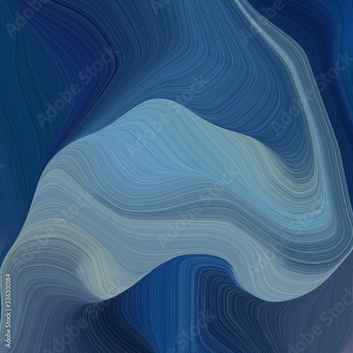 Fototapeta Naklejka Na Ścianę i Meble -  elegant square graphic background with dark slate gray, light slate gray and cadet blue color. modern soft curvy waves background illustration