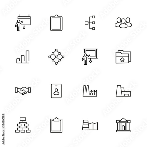 Stroke line icons set of work.