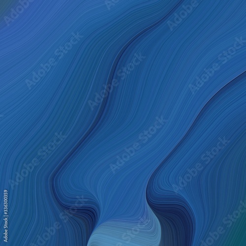 elegant beautiful square graphic with teal blue, very dark blue and steel blue color. curvy background illustration © Eigens