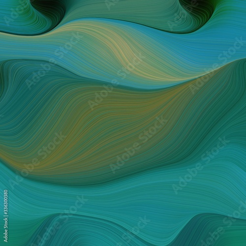 elegant modern soft curvy waves background illustration with sea green, dim gray and gray gray color © Eigens