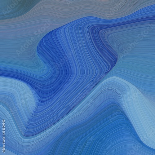 Fototapeta Naklejka Na Ścianę i Meble -  elegant dynamic square graphic. modern soft swirl waves background design with steel blue, midnight blue and cadet blue color