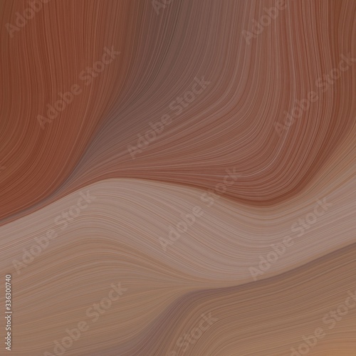 elegant landscape orientation graphic with waves. modern waves background illustration with pastel brown, rosy brown and old mauve color