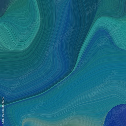 elegant background square graphic with teal, teal blue and blue chill color. curvy background illustration