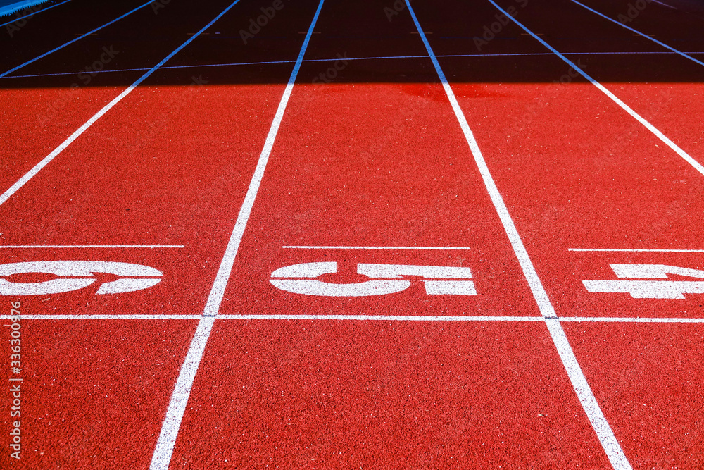 Fototapeta premium Athletic running track for running race. Sport and excercise concept.